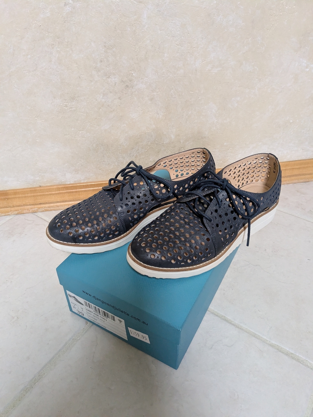 Django & Juliette Perforated Lace-Up Loafers